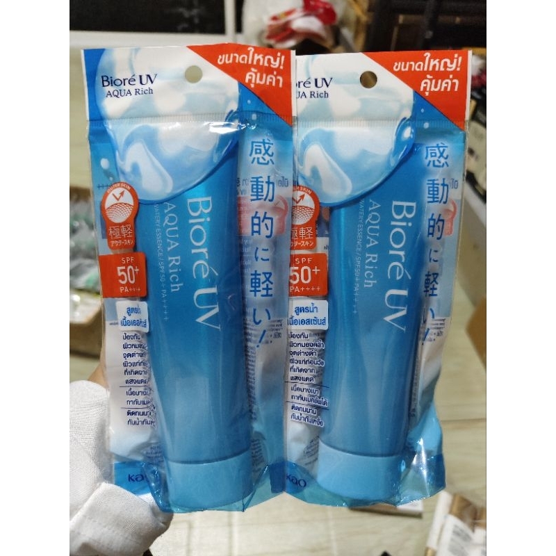 หมดอายุ2027แพคเกจใหม่ ของแท้100% ฉลากไทย ขนาด85 g Biore UV Aqua Rich Watery Essence Water Base SPF 50+ PA+++