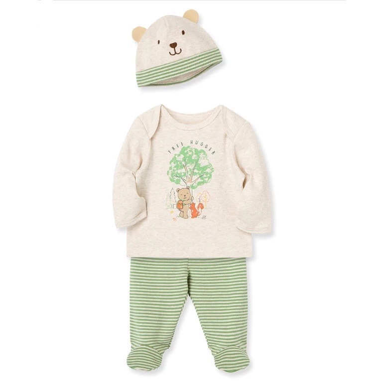 Footed Pant Set ชุดเซ็ท เสื้อ กางเกง และหมวก 3 ชิ้นต่อเซ็ท / เสื้อ / กางเกง / เสื้อผ้าเด็กอ่อน ชุดของขวัญเด็กแรกเกิด