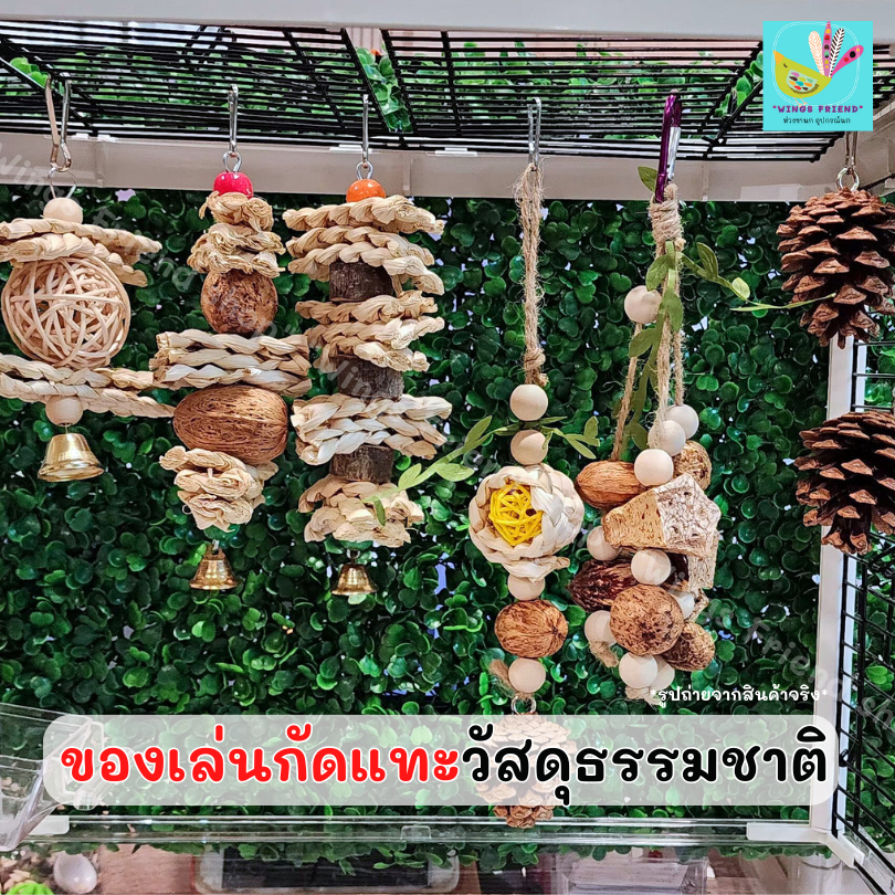 ของเล่นนกแก้ว วัสดุธรรมชาติ ให้นกกัดแทะเล่น