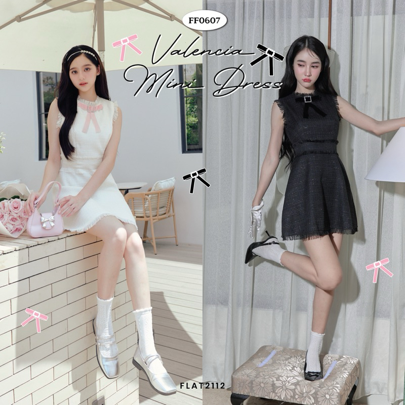 FLAT2112 FF0607 : VALENCIA MINI DRESS มินิเดรส ชุดออกงาน