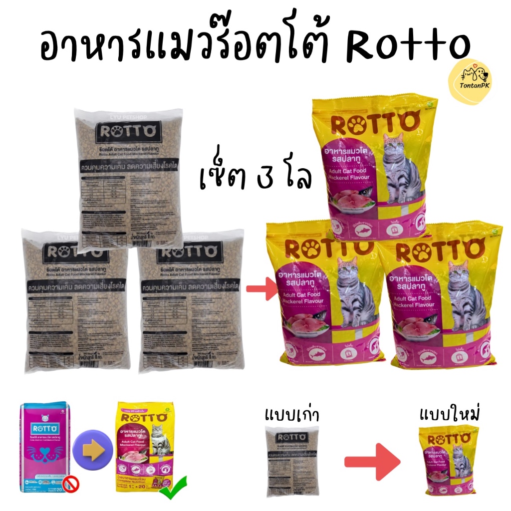 อาหารแมวRotto ขนาด1กิโลกรัม โค้ดลด INC699FU