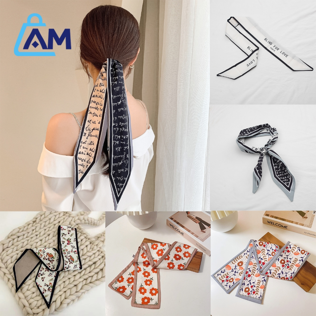 ambag ผ้าพันหูกระเป๋า ผ้าผูกผม ความยาว 90cm.🛑 แพคสุดคุ้ม 10ชิ้น 🛑