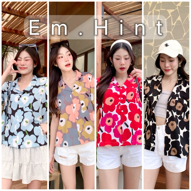 เสื้อเชิ้ต ฮาวาย ลายดอกไม้  ใส่สบาย Free size อก40″