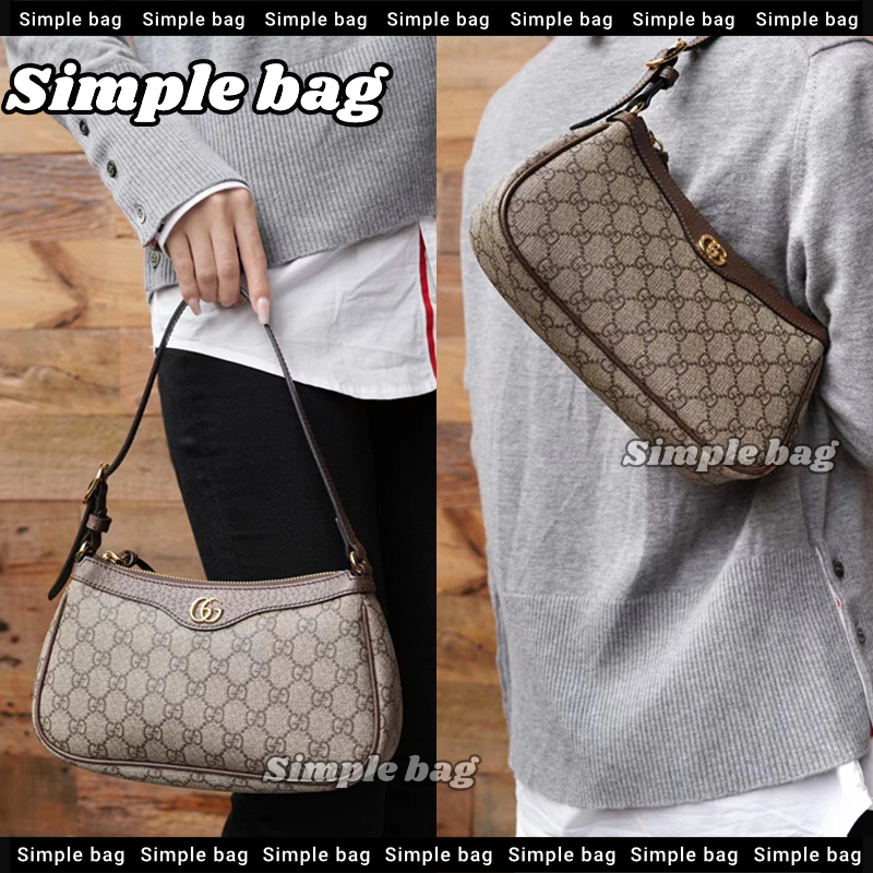 💯กุชชี่💥GUCCI Ophidia Small Handbag Hobo bag กระเป๋าสะพายเดี่ยว #Simple bag