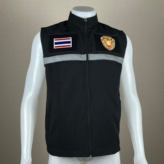 เสื้อกั๊ก รปภ. Security ติดตีนตุ๊กแก หน้า-หลัง มี5กระเป๋า ซั…