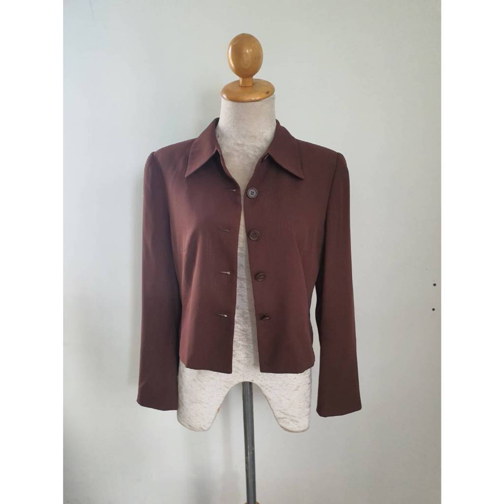 FF05415--เสื้อสูท มือสอง สึน้ำตาล kizzy อก 34 นิ้ว