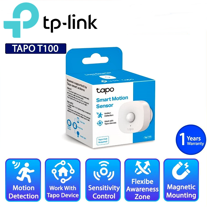 TP-LINK (Tapo T100) Smart Motion Sensor ตรวจจับความเคลื่อนไหวภายในบ้านคุณ สั่งการอุปกรณ์อัจฉริยะ Tap