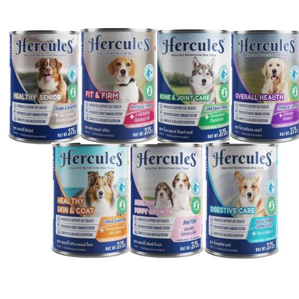 Hercules(เฮอร์คิวลีส) แบบโหล ( 12 กระป๋อง ) อาหารเปียกสำหรับสุนัข ขนาด 375 กรัม
