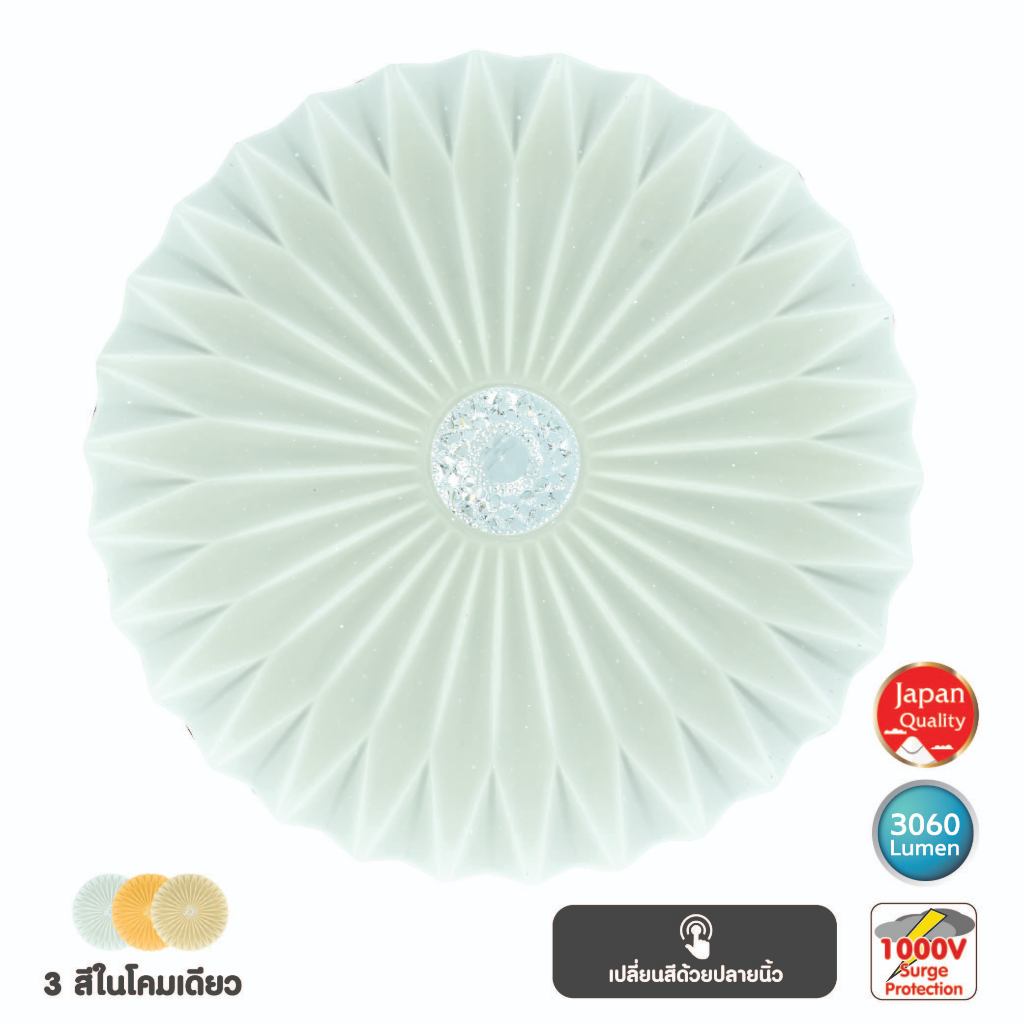 SHINING ไฟเพดานกลีบดอกไม้ 36 วัตต์ สวยงาม 3 แสง  DAYLIGHT COOLWHITE WARMWHITE 15 นิ้ว ประหยัดไฟ ทนทาน  หลอดไฟโตชิบา