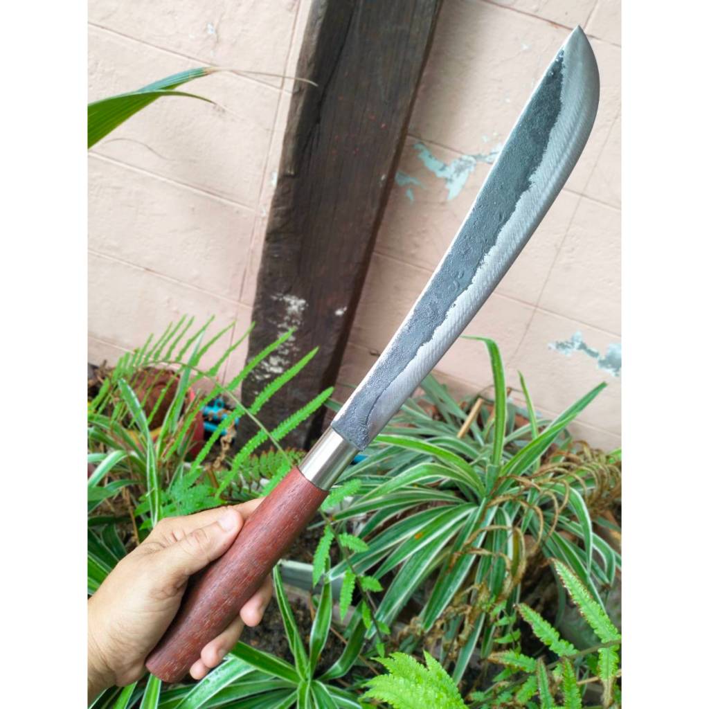 มีดมาเชเต้ Machete มีดเหน็บ E-Nep มีดเดินป่า มีดแคมป์ 12.1” SUP9 ตีร้อนชุบแข็ง ผิวไฟ ด้ามไม้ประดู่ ค