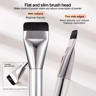 แปรงรองพื้น แบบแบน แปรงด้ามใส คนหัวแบนไม่กินแป้ง Foundation Brush