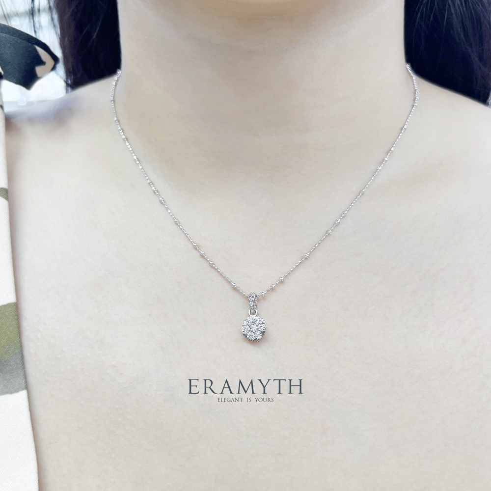 Eramyth Jewelry: สร้อยคอ พร้อม จี้ เงินแท้ 925 ฝั่งเพชรสวิส CZ งานเตย รูปทรงหัวใจ  SF-0191-R01 (พร้อมส่ง) ราคา ถูกที่สุด ดีลบีเคเค แกลเลอรีภาพที่ 2