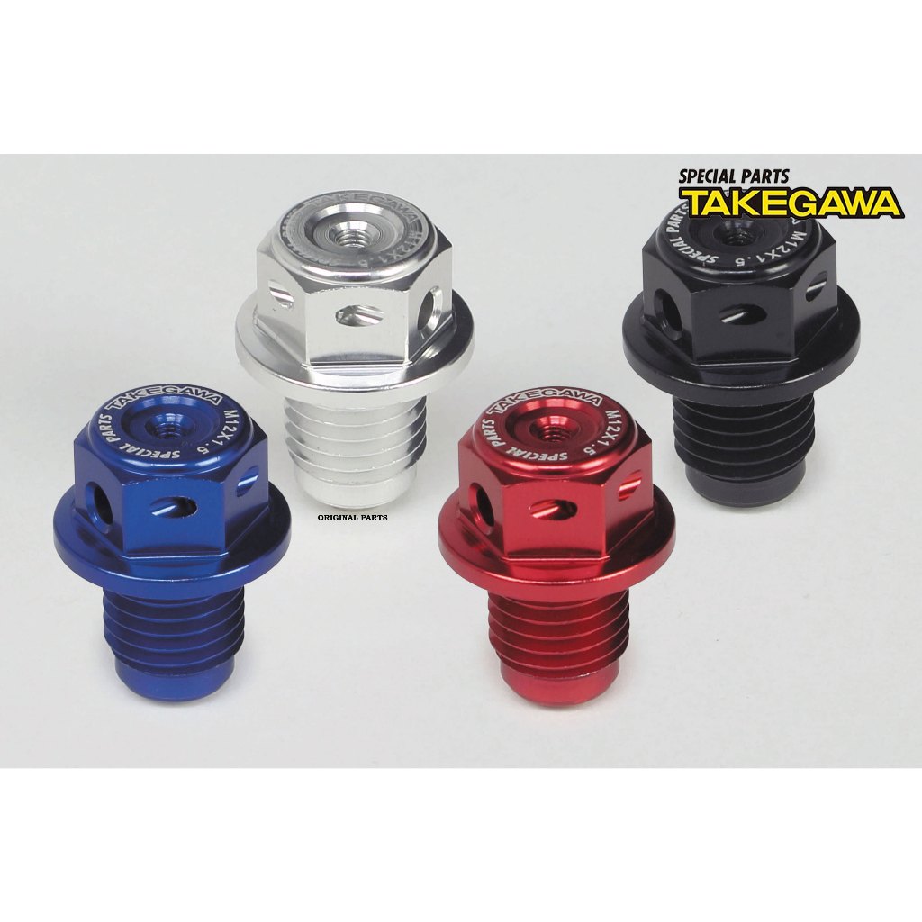 น๊อตถ่ายน้ำมันเครื่อง TAKEGAWA ปลายแม่เหล็ก M12 x P1.5 แท้ใหม่ 02-09-0022/02-09-0023
