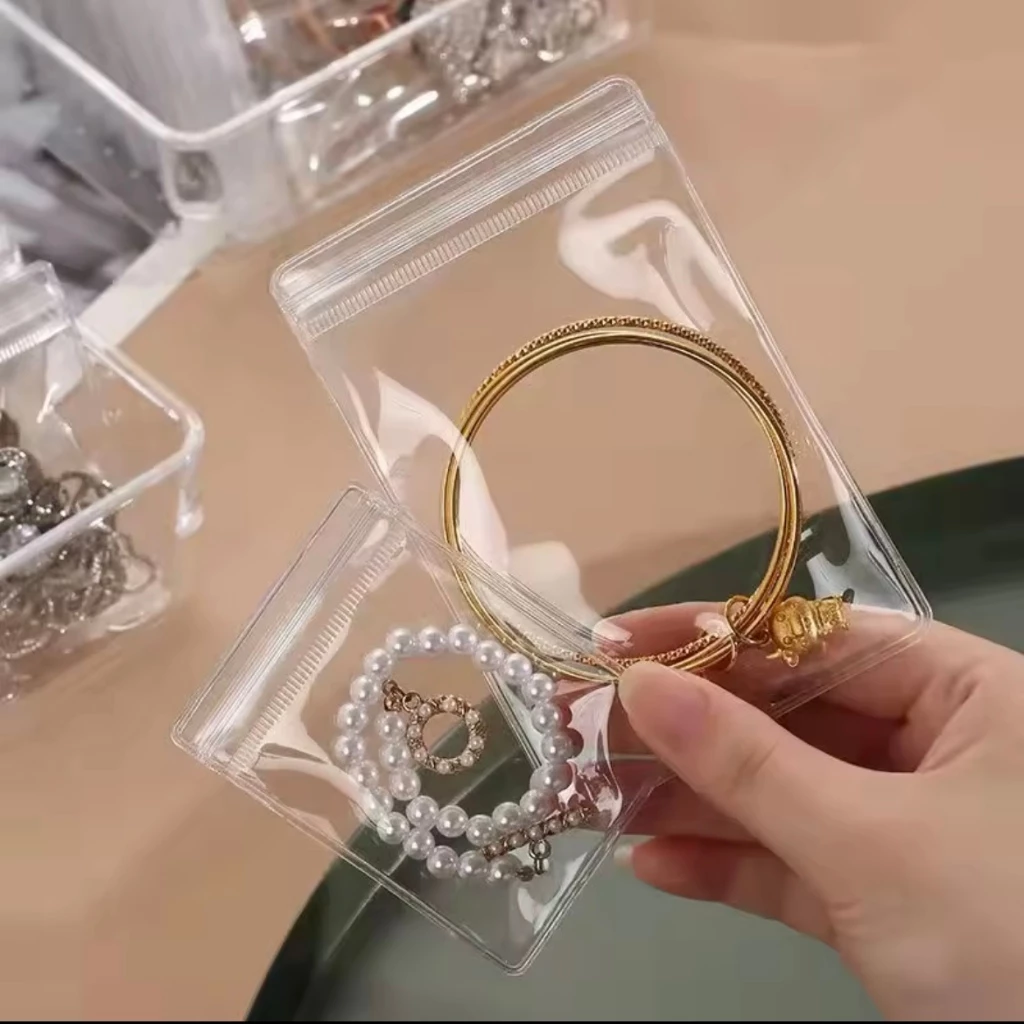 100 ใบถุงซิป PVC ใสขาว ใส่เครื่องประดับ ถุงใส ถุงซิปใส่ของ thumbnail 5
