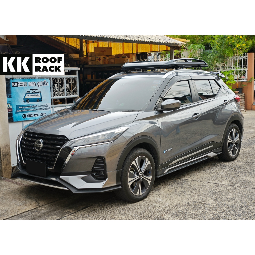 แร็คหลังคา ถาดอลูมิเนียม Carryboy + KK Nissan Kicks ไม่เจาะรถ ของใหม่ [FX-0S]