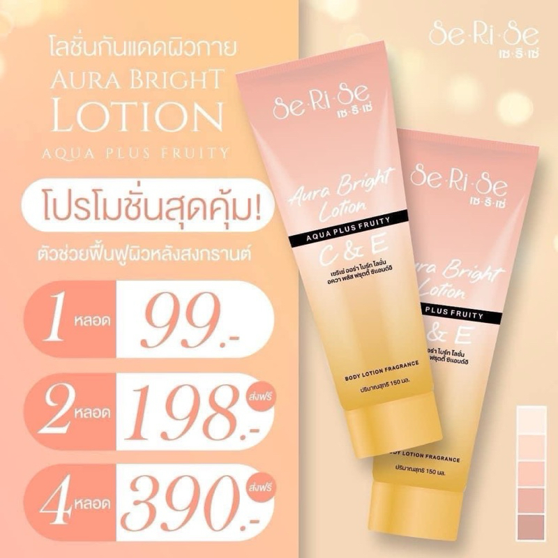 โลชั่นกันแดดผิวกาย AURA BRIGHT LOTION AQUA PLUS FRUITY
