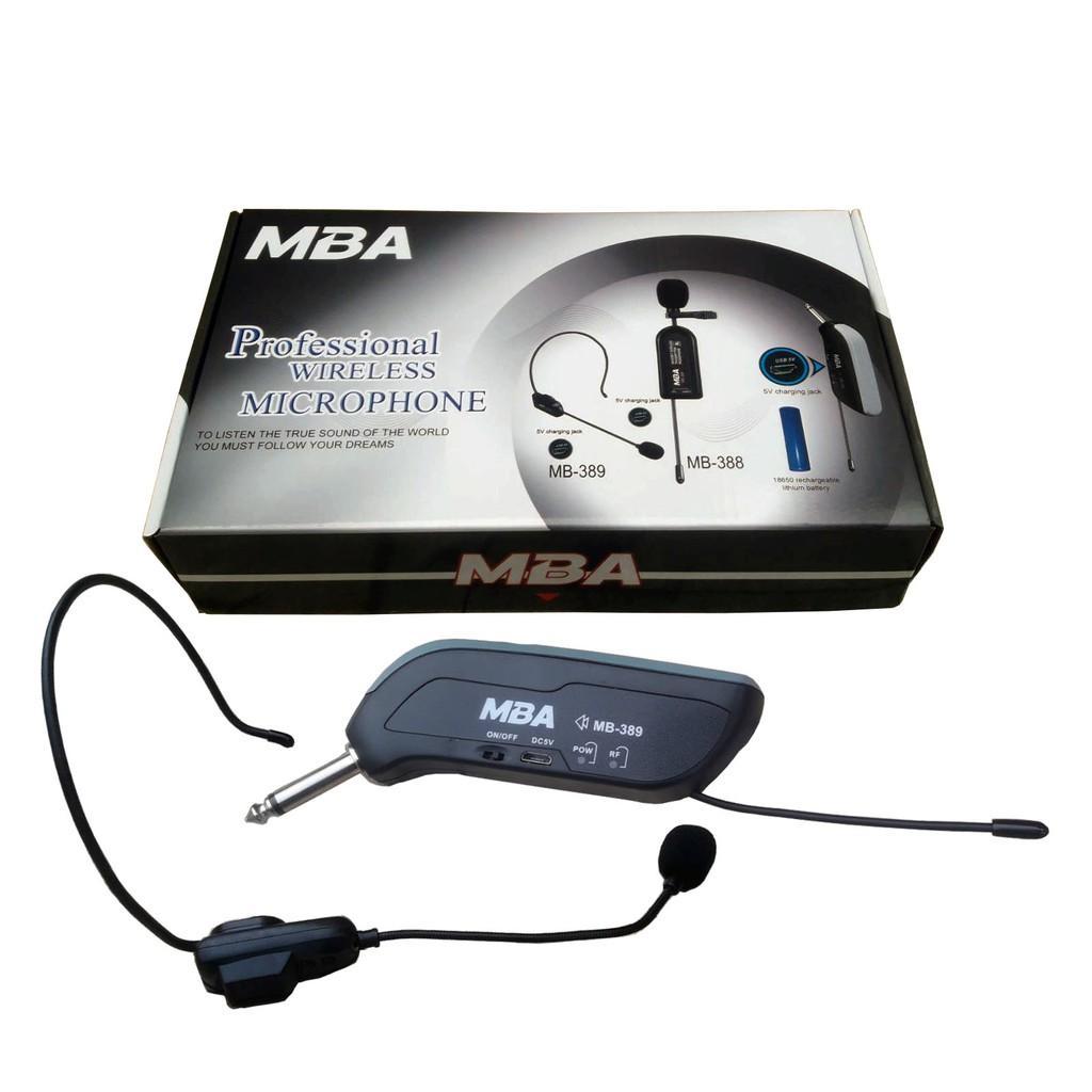MBA ไมค์คาดหัวไร้สาย รุ่น MB 389 UHF WIRELESS Microphone ไมค์โครโฟน ไมค์ไร้สาย
