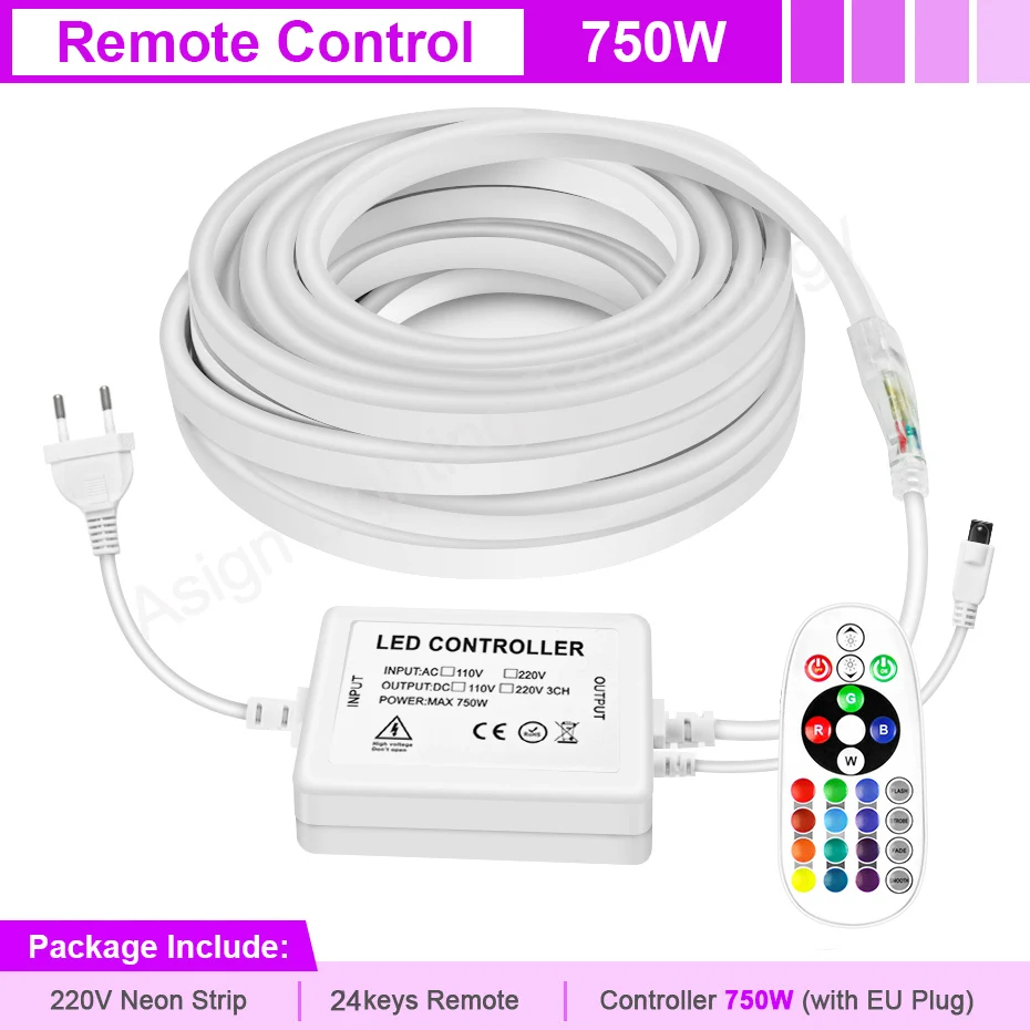บลูทูธ220โวลต์ LED แถบนีออนแสง RGB กันน้ำไฟ LED แถบ5050 Dimmable นีออนเชือกแสง