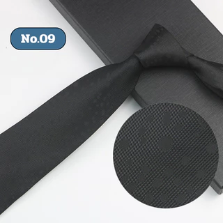 Hangerman เนคไทด์สีดำทำงานพรีเมี่ยม 8 CM necktie black business jacquard เนคไทด์ดำงานศพ