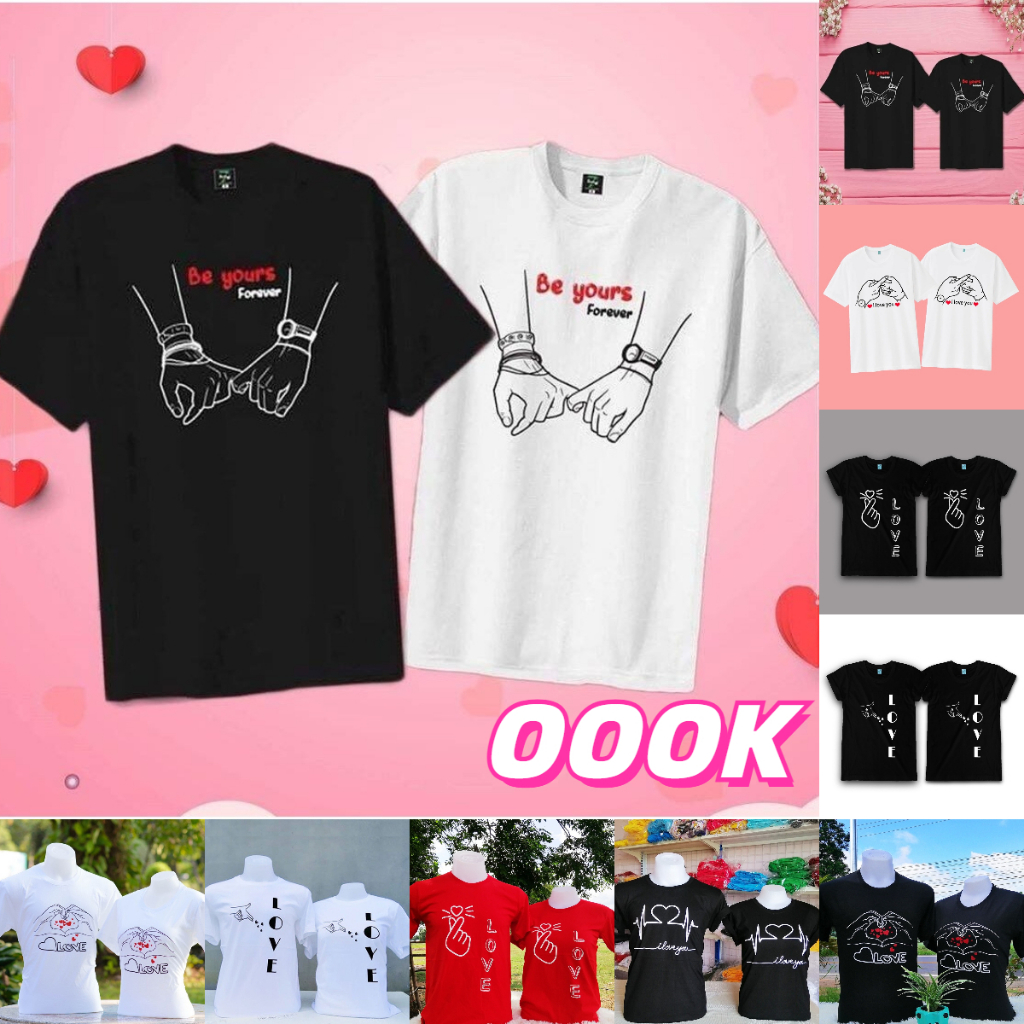 [ส่งจากโรงงาน]ออก24ชั่วโมง OOOK เสื้อคู่ รักกันนะ คู่รัก ชุดคู่ เสื้อเเฟชั่น (ขายเป็นตัว)