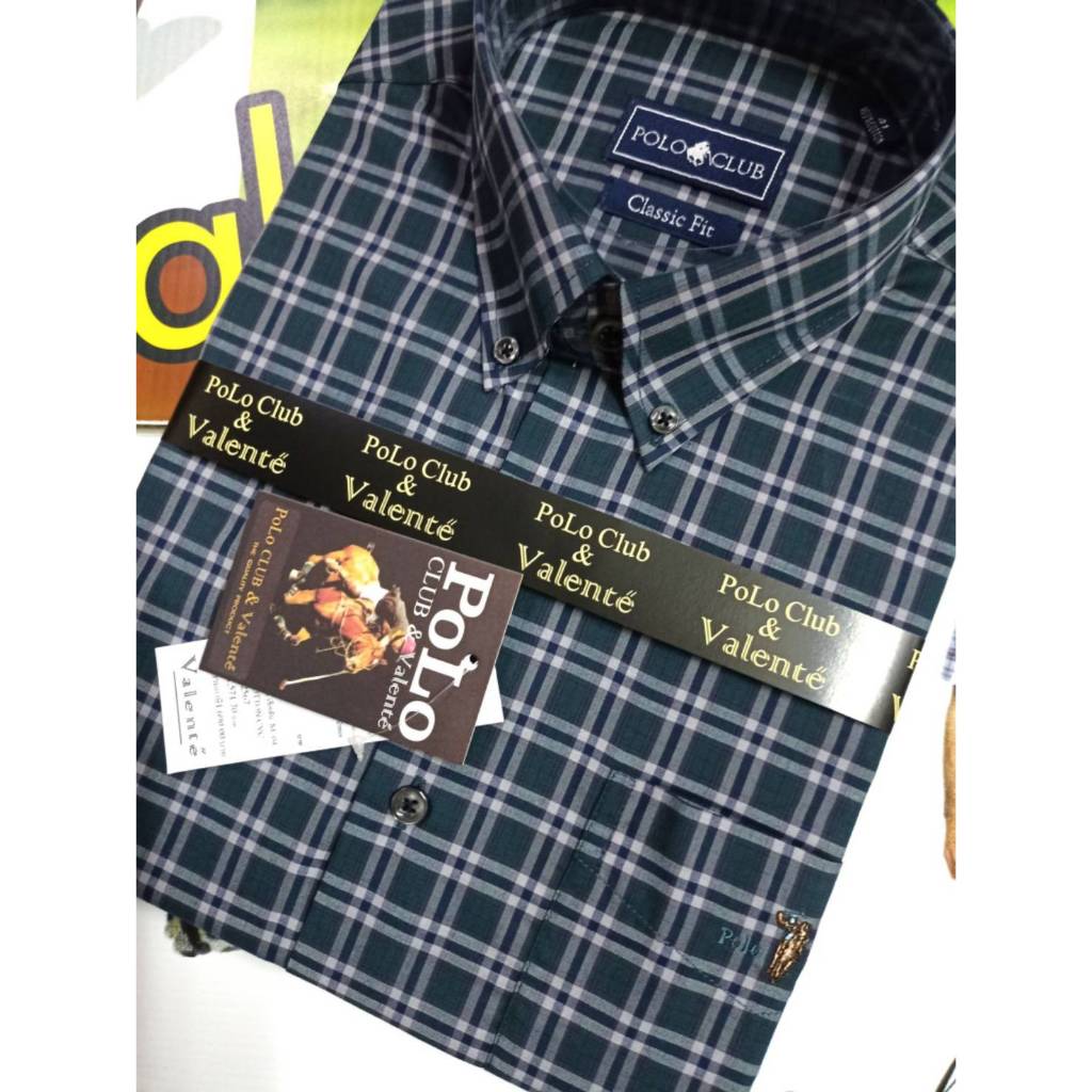 𝑵𝑬𝑾 𝑨𝑹𝑹𝑰𝑽𝑨𝑳𝑺 Polo Valente" เสื้อเชิ้ตแขนสั้นสก๊อตผ้า COTTON CVC เนื้อแน่นสวมใส่สบายลด70% จาก1,690 บาทเหลือ490บาท