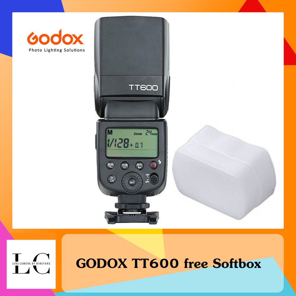 พร้อมส่ง GODOX TT600 แถมซอฟบอค GODOX TT 600 แฟลช แมนนวล รองรับกล้องทุกค่าย แถมฟรี Softbox