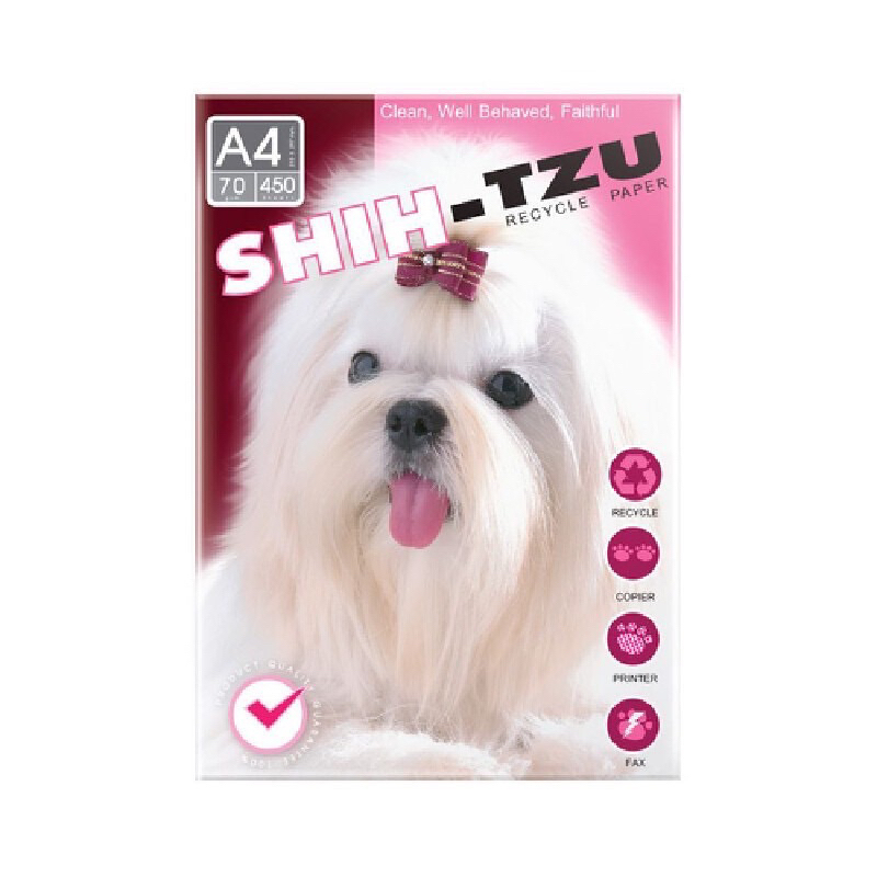 Shih-Tzu กระดาษถ่ายเอกสาร A4 70แกรม 80แกรม (แพ็ค5รีม)