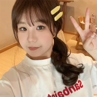 Cute 285 กิ๊บติดผม กิ๊บหนีบผมวงรี สีพาลเทลเรียบ 2 ชิ้น/แพ็ค
