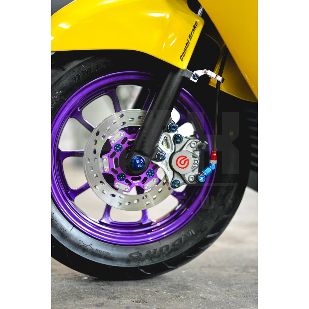 ตัวล็อคสายเบรคหน้าสำหรับสายเบรคแต่ง Honda Giorno สีเลส