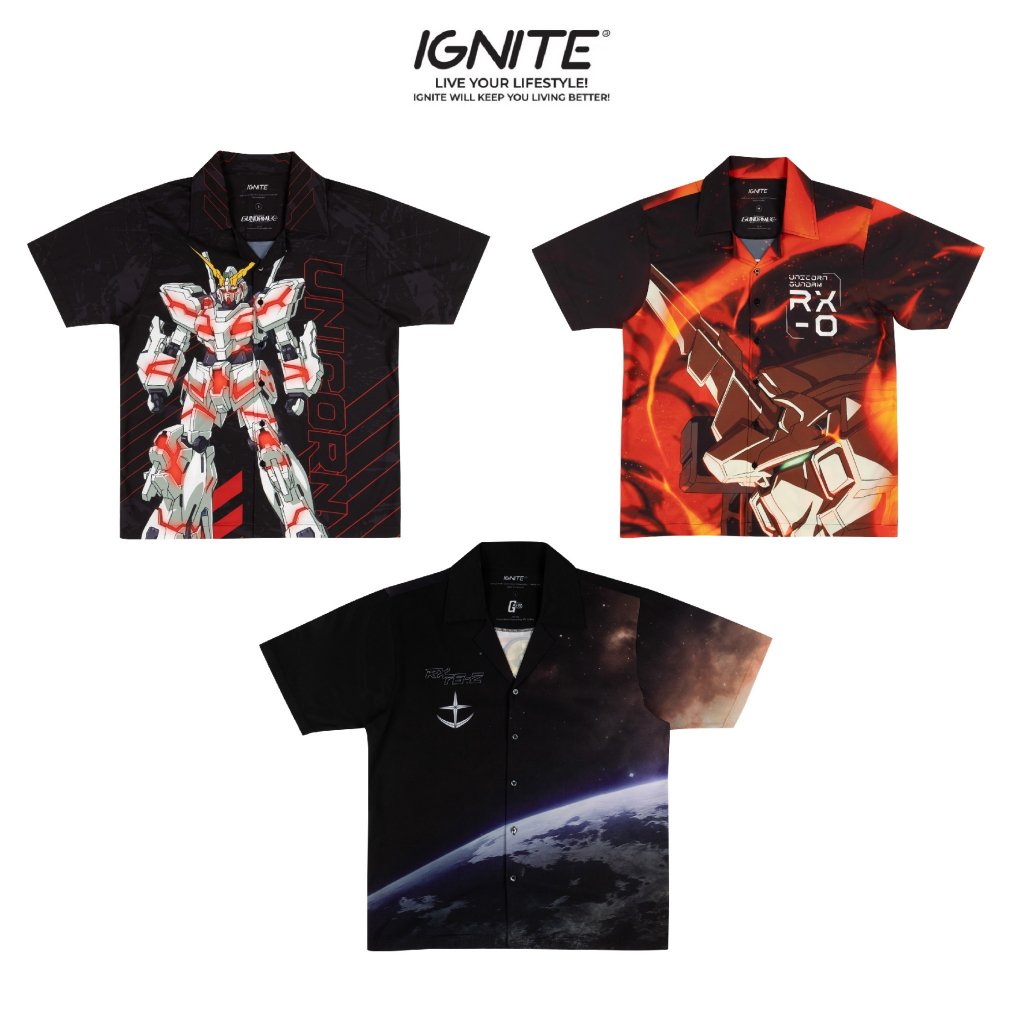[พร้อมส่ง] IGNITE GUNDAM APPAREL เสื้อฮาวายกันดั้ม GUNDAM RX-78-2 ลิขสิทธิ์แท้ 100%