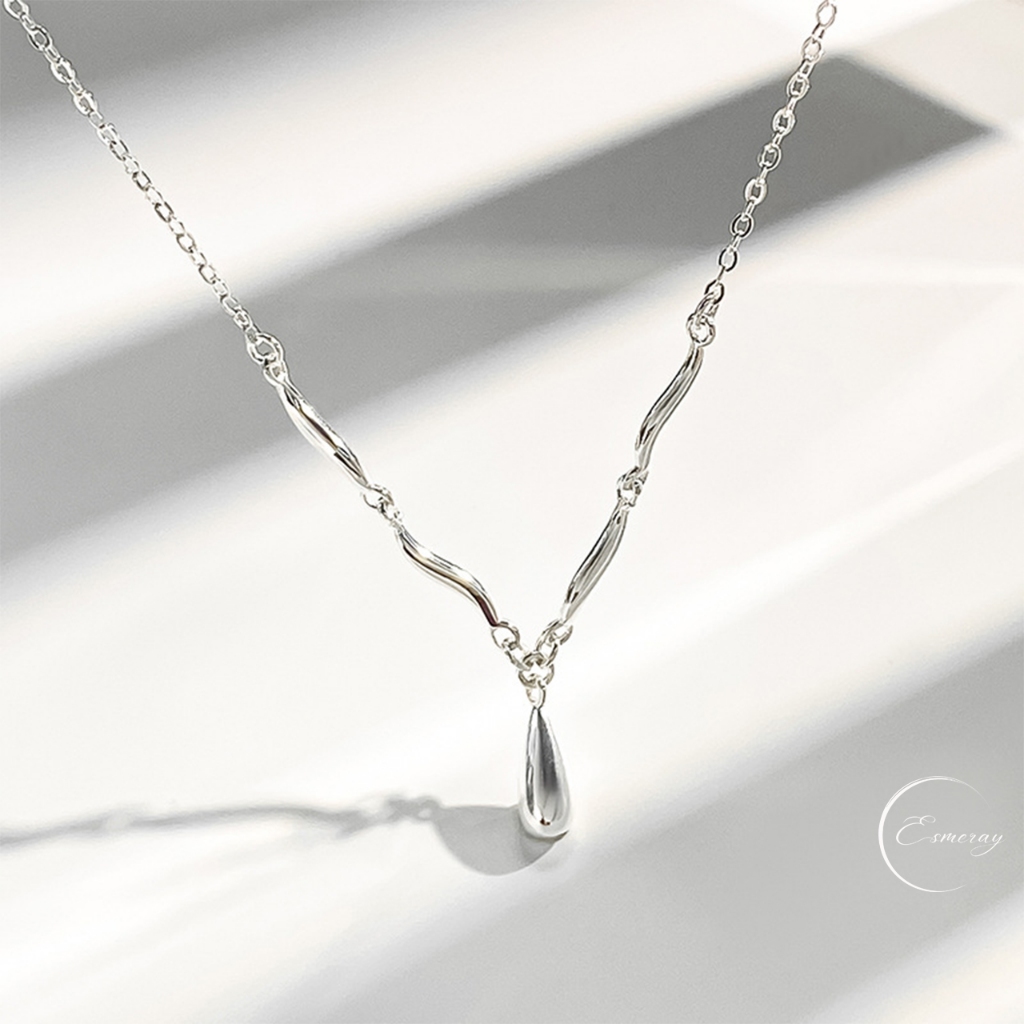 ส่งฟรี! Droplet Necklace สร้อยเงินแท้ Esmeray หยดน้ำ สวย น่ารัก ของขวัญ