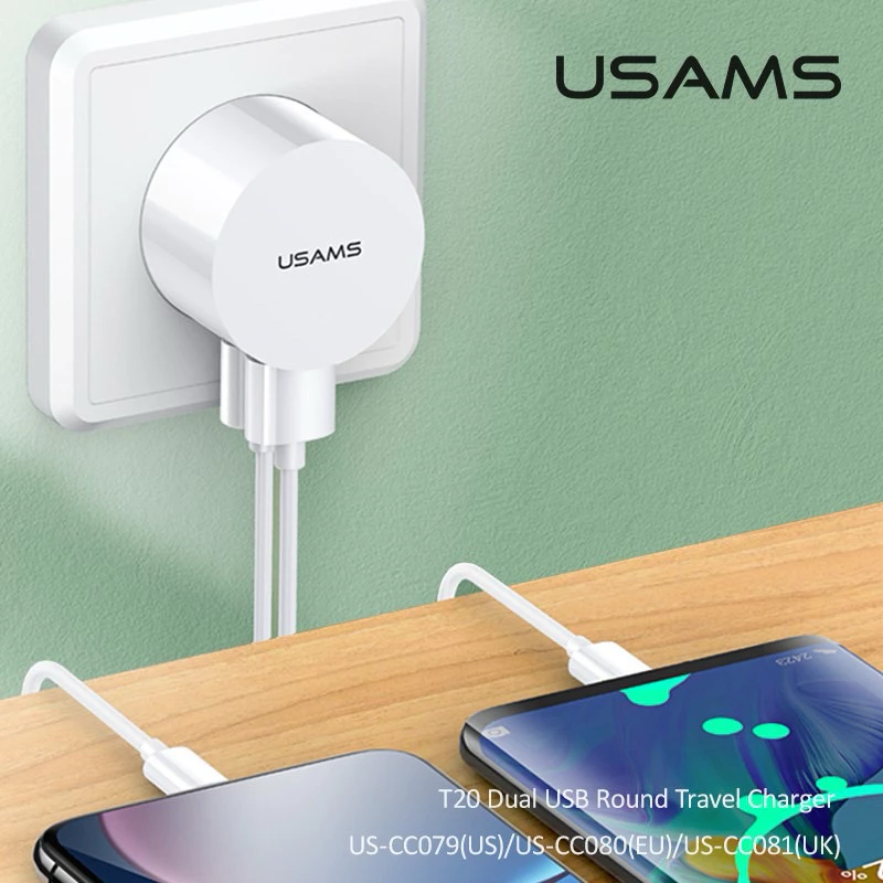 USAMS Fast Charging Ports Easy to Travel หัวชาร์จ 2.1A อแดปเตอร์ของแท้