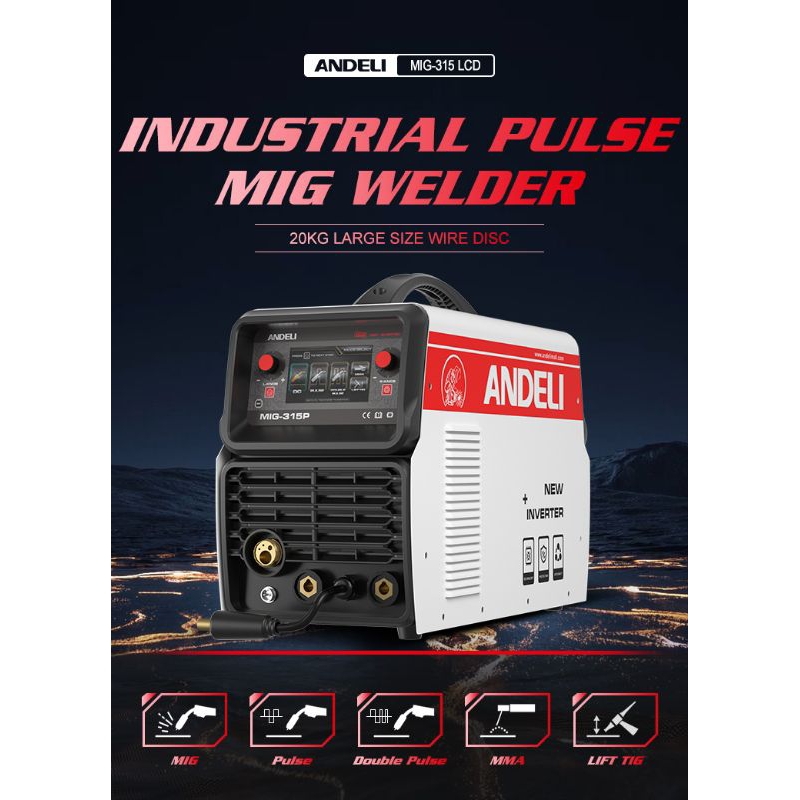 ANDELI ตู้เชื่อม MIG315P ระบบ ดับเบิลพัลซ์ งานหนัก ไฟ380V