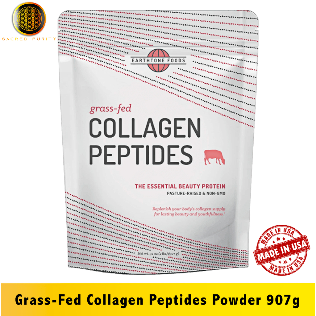 Earthtone Foods, Grass Fed Collagen Peptides คอลลาเจนเปปไทด์ที่เลี้ยงด้วยหญ้า, Unflavored, 32 oz (90
