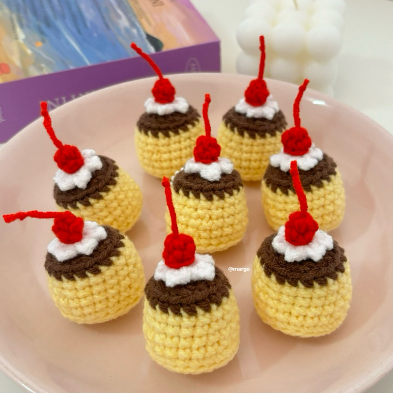 เมล่อนปังไหมพรม🍈🥖/ pudding keychain 🍮 พวงกุญแจพุดดิ้งไหมพรม🧶