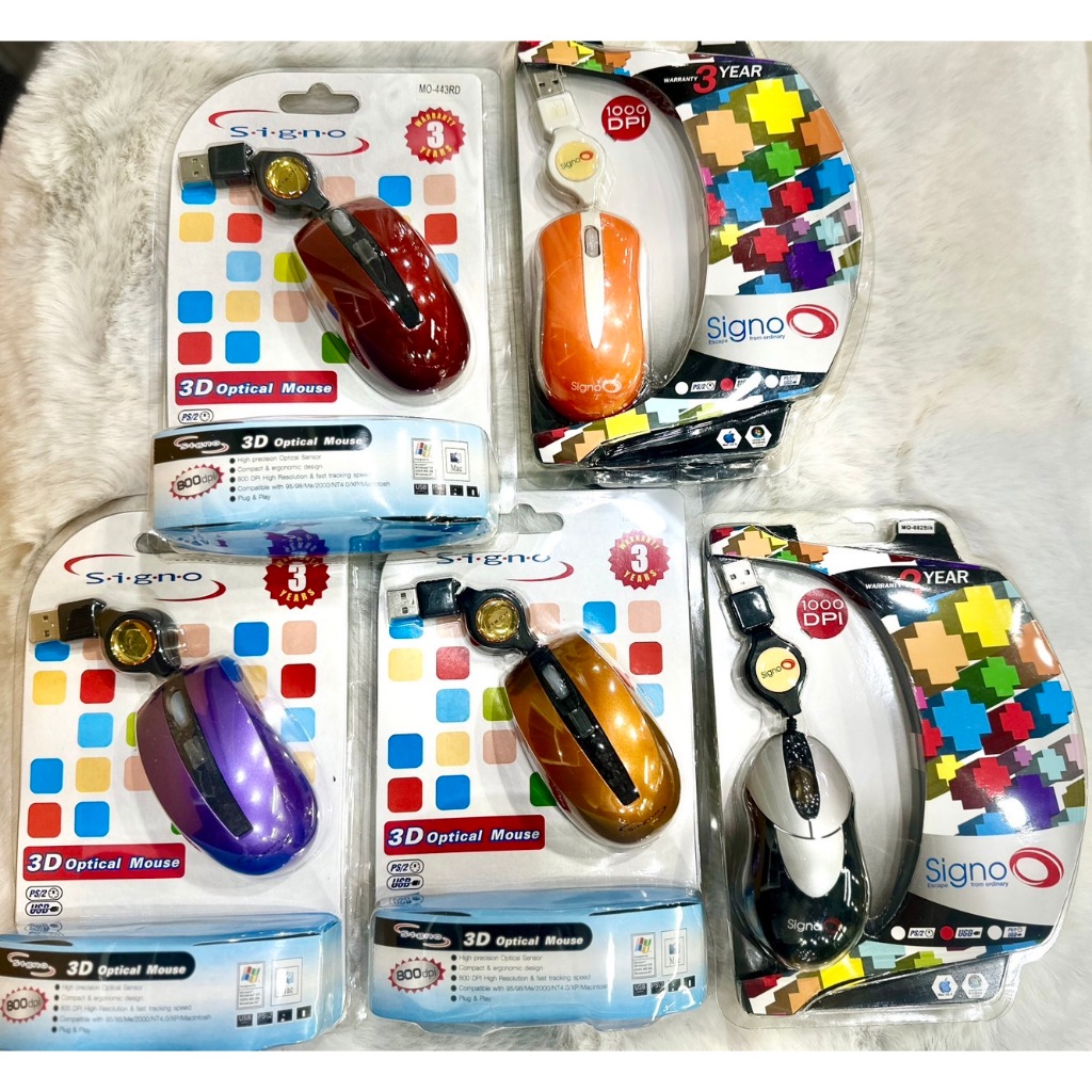 🔥💥 MOUSE (เม้าส์) SIGNO ตัวละ 19 บาท ⚡💥 ของใหม่ โล๊ะล้างสต๊อก ใช้งานได้ปกติทุกอย่าง เมาส์มีสาย USB