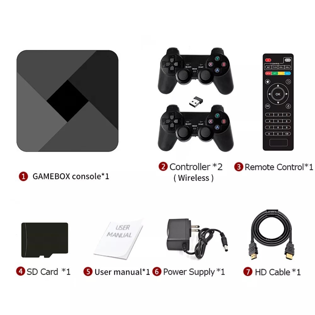 2023 กล่อง Android TV ใหม่ + GAME BOX G5 2in1 4K HD เกมคอนโซล 10,000 Retro Classic Game TV Box + Dua