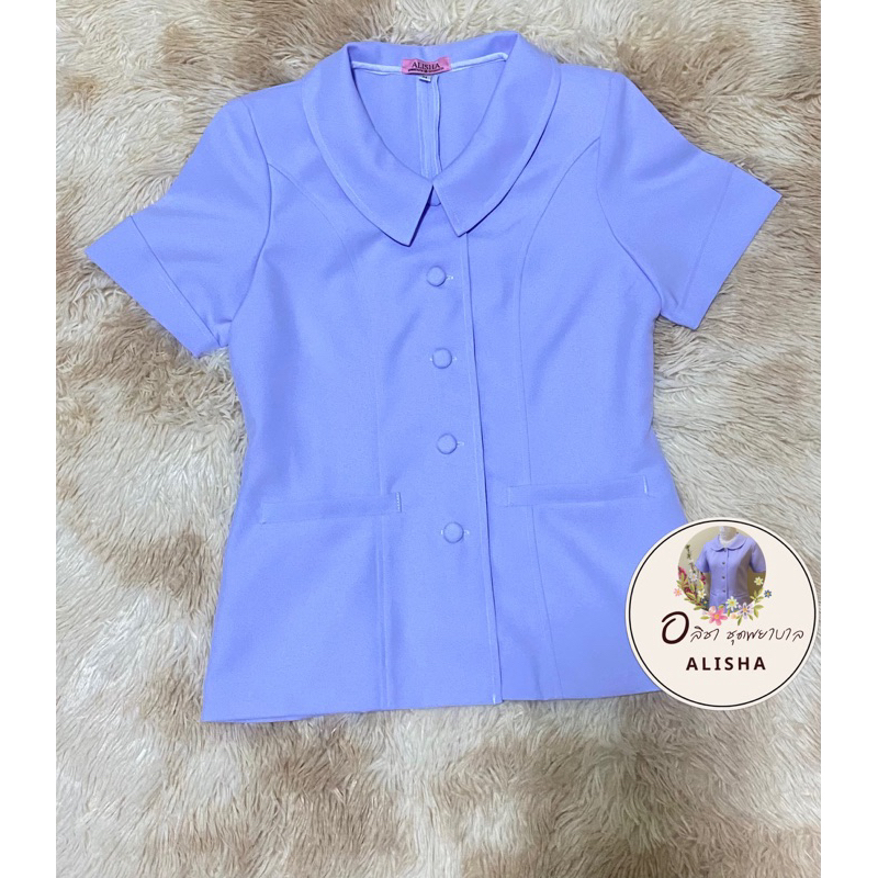 เสื้อพยาบาลสำเร็จรูปคอบัวแหลม(เสื้อ) ชุดพยาบาลสำเร็จรูปขาวโอโม่ ราคา ถูกที่สุด ดีลบีเคเค แกลเลอรีภาพที่ 6