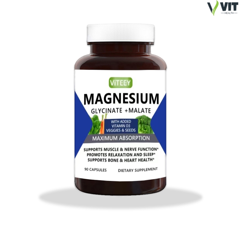 (90 เม็ด) VITA ปวดเข่า Magnesium Glycinate Complex 90 แคปซูล ช่วยให้นอนหลับสนิท การดูดซึมสูง
