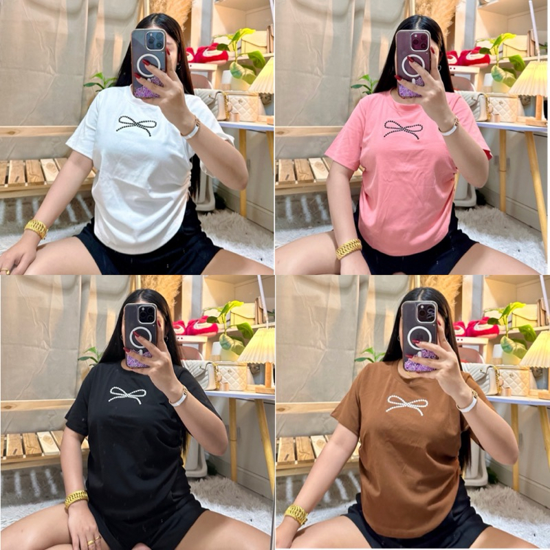 175 เสื้อปักโบว์พรางหุ่นสาวอวบ : อก34-50