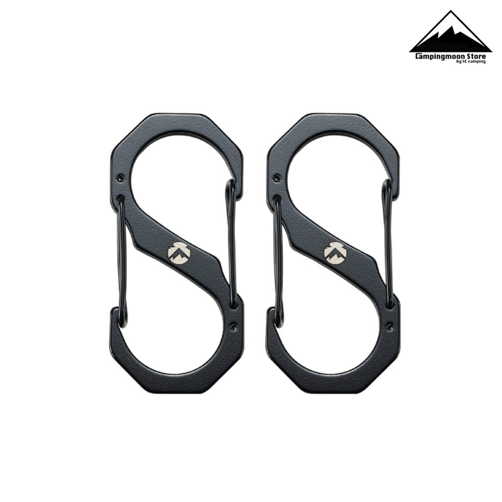 คาราบิเนอร์ Campingmoon SS-7 | SS-5 ตะขอแขวน สีดำ สองขนาด แข็งแรง วัสดุแสตนเลส เกรดพรีเมี่ยม