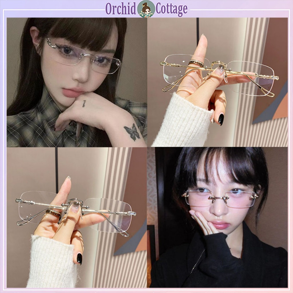 [จัดส่งจากกทม.] แว่นไร้ขอบ น้ำหนักเบาพิเศษ สายตาสั้น หน้าเล็ก ทันสมัย ​​ป้องกันแสงสีฟ้า มีใบสั่งยา ชายและหญิง