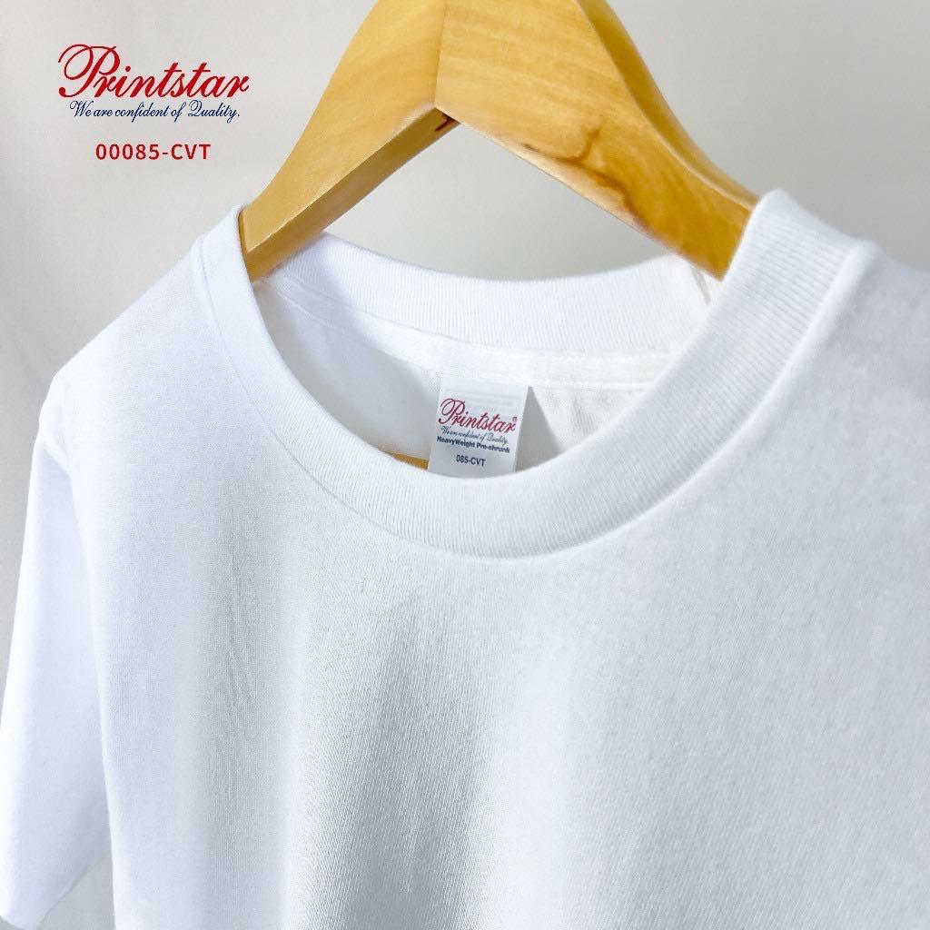 เสื้อยืด สีขาว สีดำ Printstar รุ่น 00085-CVT ผ้า Cotton 5.6oz Pre  (สินค้าขายดี)
