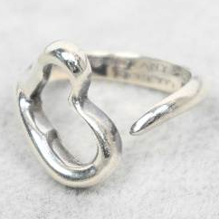 Tiffany & Co Silver Paloma Picasso Loving Heart Ring Open Peretti US Size 5