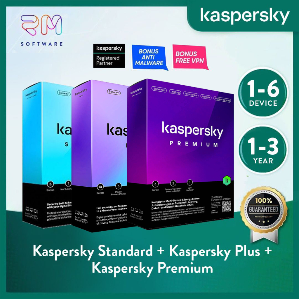 Kaspersky Premium | Plus | Total Security Antivirus  | 1 to 5 PC Device 1 to 2 ปี | ORIGINAL Latest Version