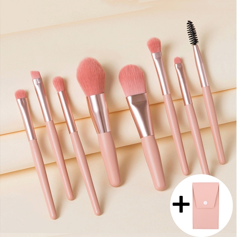 ร้านไทย แปรงแต่งหน้าแบบพกพา 8ชิ้น แปรงแต่งหน้า ชุดแปรงแต่งหน้าmakeup brushแปลงแต่วหน้า