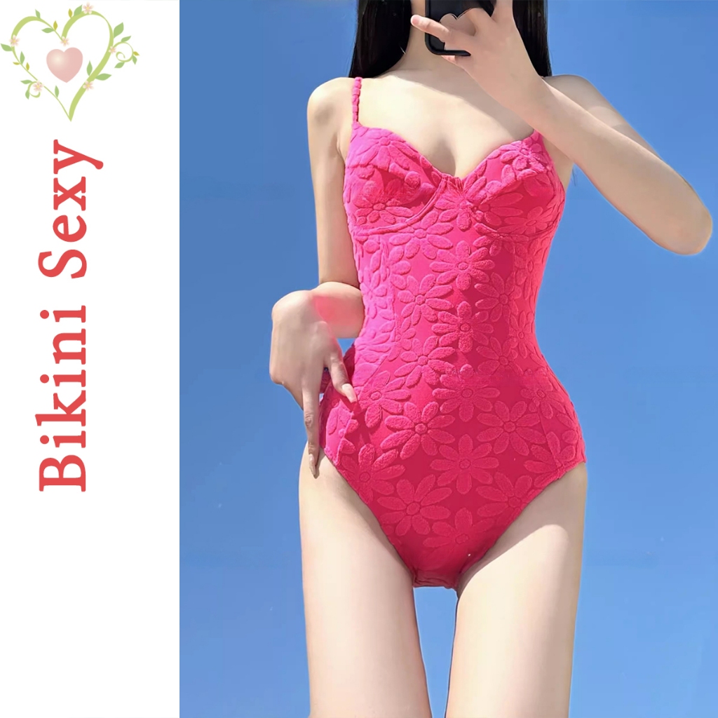 BikiniSexy ชุดว่ายน้ําวันพีช ชุดว่ายน้ําผู้หญิง สีทึบ ผ้าเช็ดตัว ส่งจากไทย #0250