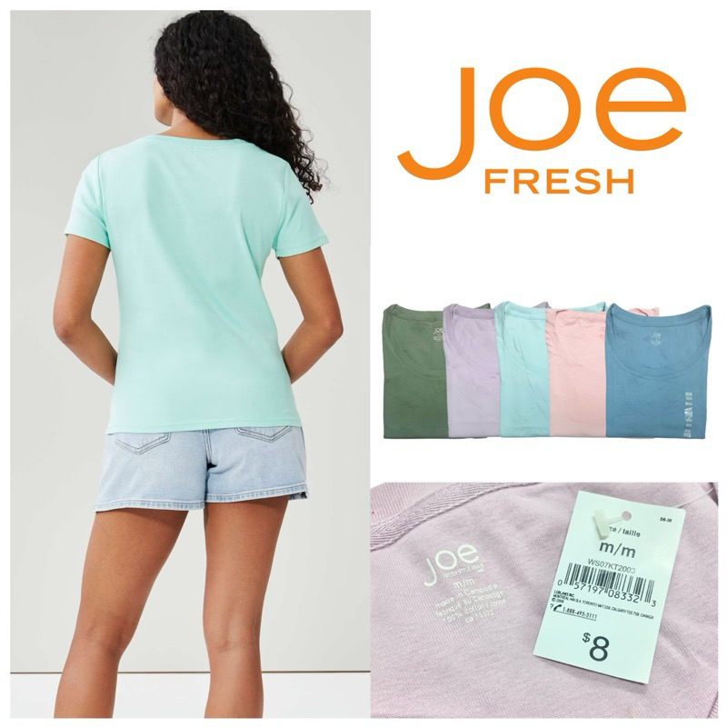 Joe fresh เสื้อยืด  คอกว้าง คอยู  XX26/B แขนสั้น ผู้หญิง เนื้อผ้านุ่ม ยืด ทรงสวย ใส่สบาย