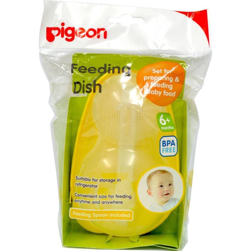 Pigeon ชามบดอาหาร พร้อมช้อน PP