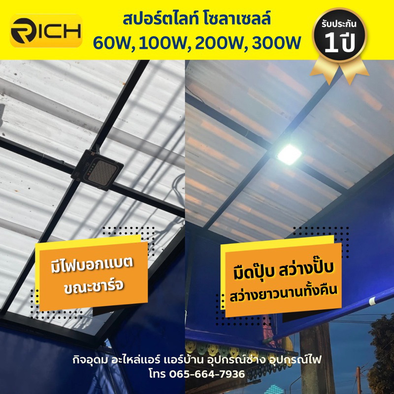 สปอร์ตไลท์โซล่าเซลล์ LED RICH GUNDAM